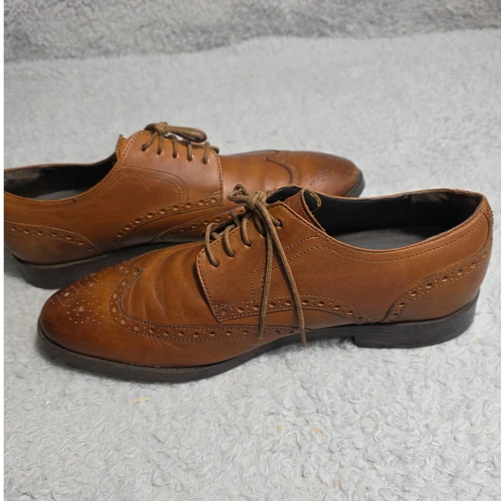 Cole‎ Haan Brown Leather Wingtip Brogue Oxford Dress Shoes Grand.OS 8.5 M